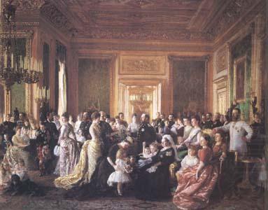 Laurits Tuxen The Family of Queen Victorin (mk25) oil painting picture